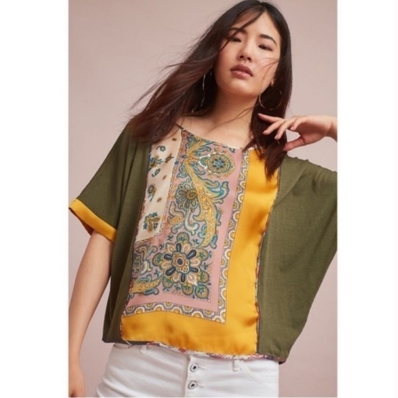 Anthropologie Tops - 𝅺anthropologie Sz XS Tiny Scarf Tshirt